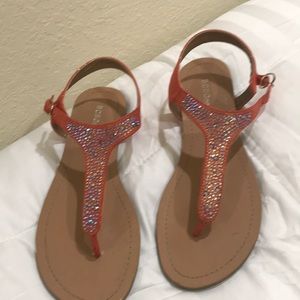 BCBG Orange bling flats 7